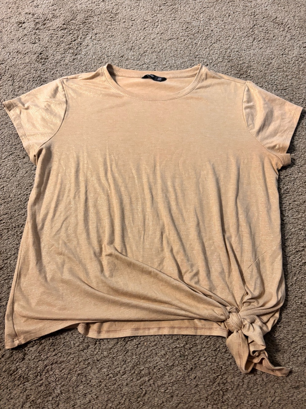 Simply Vera Vera Wang side tie T-shirt gold with sparkle XXL